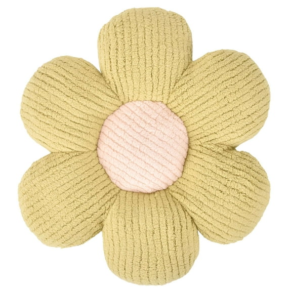 Deago Flower Shaped Throw Pillow, Butt Cushion, Floor Pillow,Seating Cushion, Room Decor & Plush Pillow for Bedroom Sofa Chair (Green,15.7")