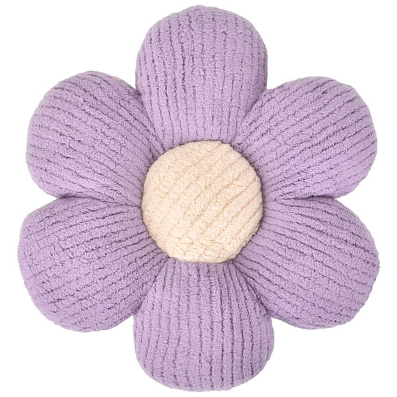 Deago Flower Shaped Throw Pillow, Butt Cushion, Floor Pillow,Seating Cushion, Room Decor & Plush Pillow for Bedroom Sofa Chair (Purple,15.7")