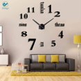 thumbnail image 1 of Deago Frameless DIY Wall Clock,Large Modern 3D Mirror Wall Clock Decor Sticker DIY Clock kit for Home Living Room Bedroom Office Decoration (Black), 1 of 8