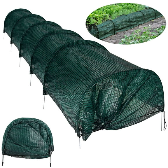 Deago Garden Tunnel Shade Net Cover Greenhouse Protection from Sun Heat Gardening Green House Sun Shades Cloche Hoops Plant Covers