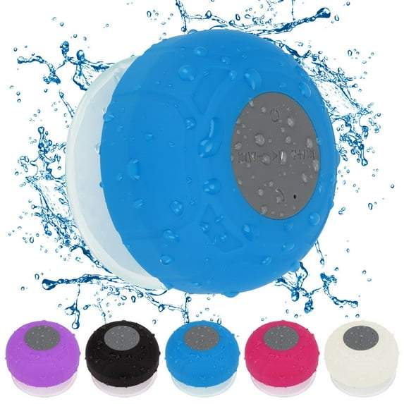 Deago HD Waterproof Bluetooth Wireless Shower Speaker Mini Speakers Handsfree Portable Speakerphone with Built-in Mic & Suction Cup (Blue)