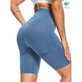 thumbnail image 1 of Deago High Waist Yoga Shorts for Women Butt Lifting Workout Tummy Control Bike Shorts Running Exercise Leggings (Blue, M), 1 of 6