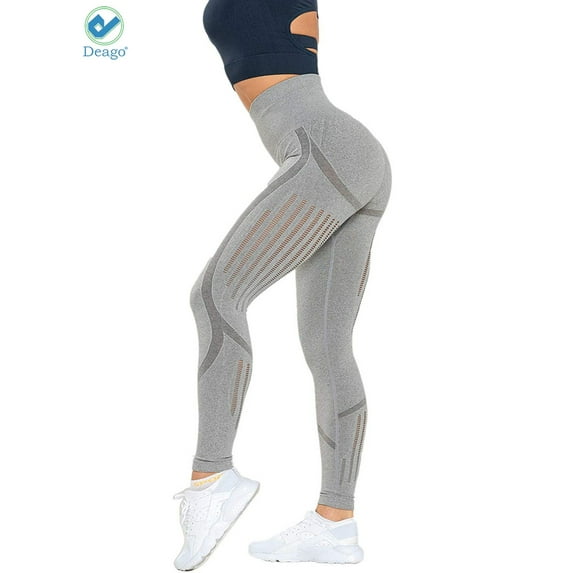 Deago High Waisted Seamless Leggings for Women Soft Athletic Tummy Control Pants for Running Cycling Yoga Workout Tight