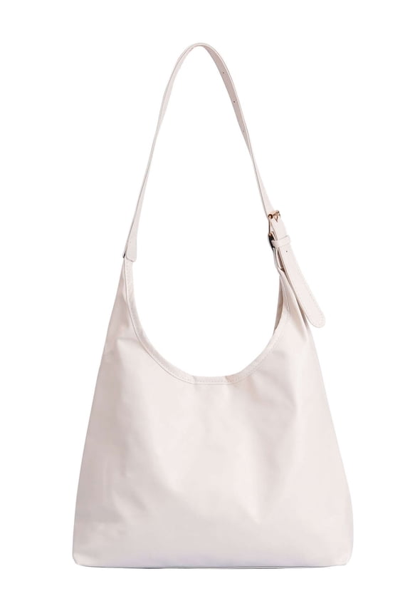 Hobo Bags for Women Soft PU Leather Crossbody Shoulder Handbag Stylish Slouchy Tote Purses, White