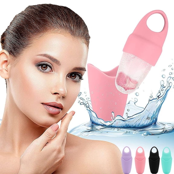 Deago Ice Roller for Face and Eye Face Skin Care Silicone Ice Stick Face Ice Mould Icing Tool Shrink Pore Ice Sphere for Brighten Lubricate Remove Fine Lines (Pink)