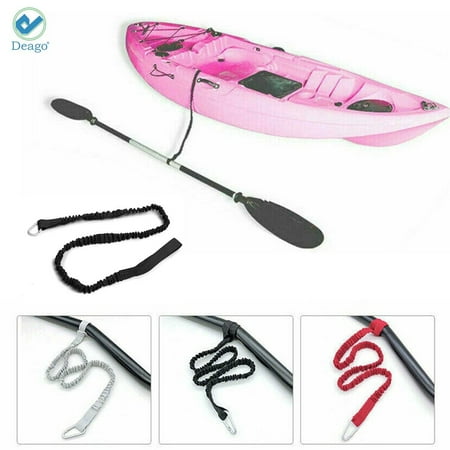 Deago Kayak Paddle Fishing Leash Rope Rod Leash Safety Lanyard Boat Accessories Stretchable Coiled Rod (Red)