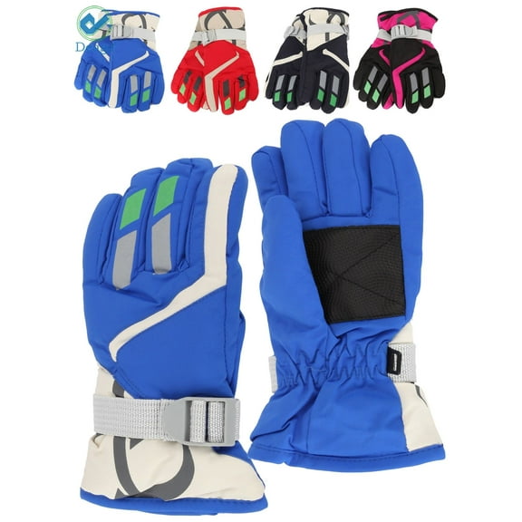 Deago Kids Winter Gloves - Snow & Ski Waterproof Thermal Insulated Gloves for Boys Girls Toddler Children & Youth for Cold Weather (Blue)