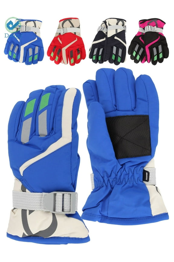 Kids Winter Gloves - Snow & Ski Waterproof Thermal Insulated Gloves for Boys Girls Toddler Children & Youth for Cold Weather (Blue)