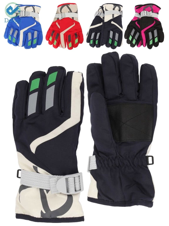 Kids Winter Gloves - Snow & Ski Waterproof Thermal Insulated Gloves for Boys Girls Toddler Children & Youth for Cold Weather (Navy)