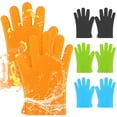 thumbnail image 1 of Deago Kitchen Oven Gloves Silicone Heat Resistant Waterproof Oven Mitts BBQ Gloves Grill Gloves for Barbecue, Cooking, Baking (Black), 1 of 10
