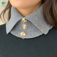 thumbnail image 1 of Deago Knitted Fake Collar for Women High Turtleneck Detachable Collar Lapel Wrap Button Choker Collar (Gray), 1 of 9
