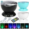 thumbnail image 1 of Deago LED Night Light Projector Lamp Ocean Wave Star Light with Timer 7 Lighting Modes for Bedroom Living Room Decor (Black), 1 of 10