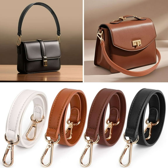 Deago Leather Purse Strap Replacement Handle 18.5 Inch Adjustable Handbag Shoulder Bag Straps with Swivel Clasps (Reddish Brown)