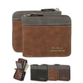 thumbnail interactive-video image 1 of Bullz Wallets Men's Genuine Cowhide Leather RFID Blocking Zip-Around Bifold Wallet, Brown 1 of 4