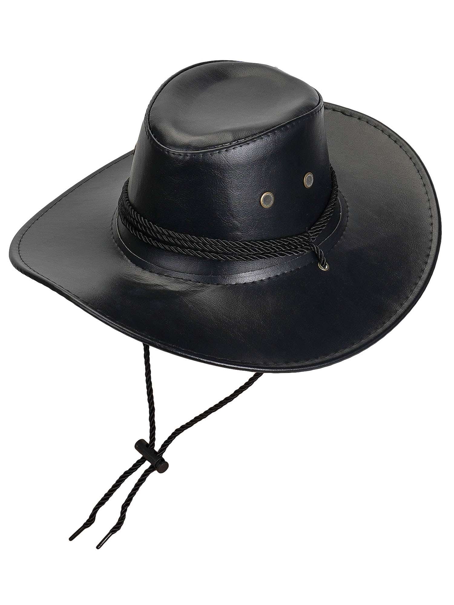 Deago Leather Western Cowboy Hats for Men and Women Wide  display picture 1