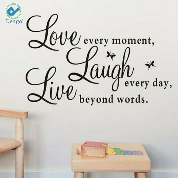 Deago Live Laugh Love Wall Decal Stickers Vinyl Art Quote Removable Mural DIY for Bedroom Home Decor