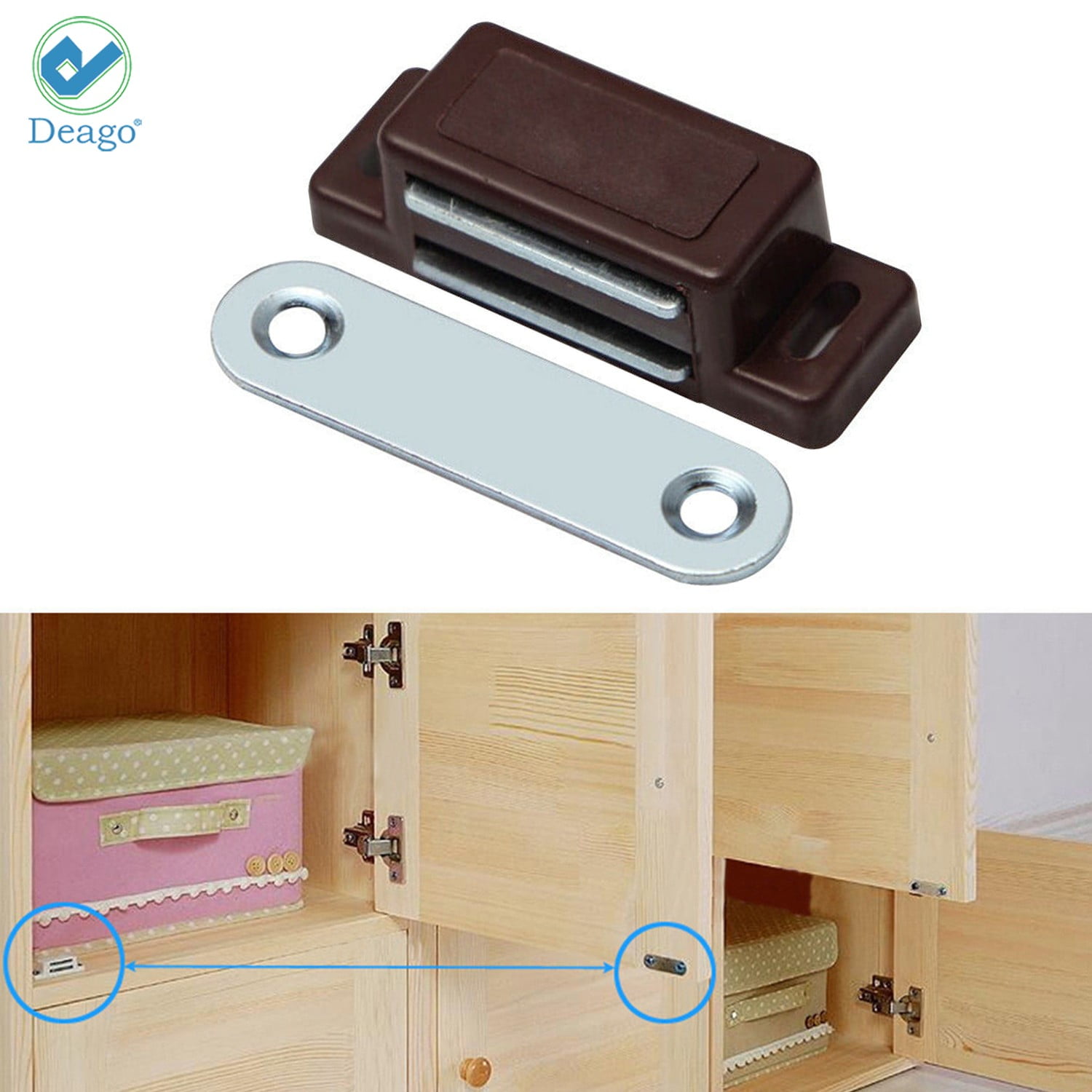 YuanhuaRongsheng Cabinet Magnet Latch - Best for Cabinet Doors, Cupboards,  Drawers and Shutters - Cabinet Magnetic Latch Easy Install - Magnetic