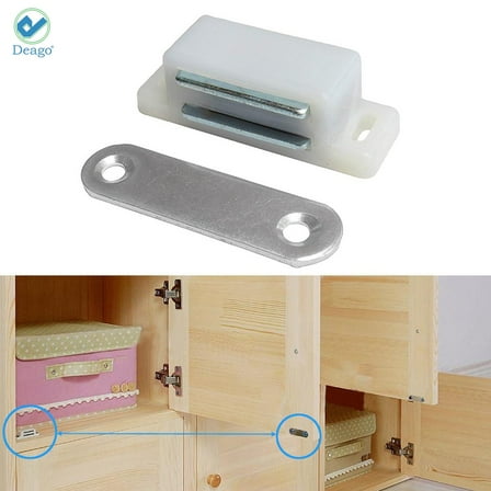 Deago Magnetic Cabinet & Door Latch / Catch Closures, Shutter Magnets Self Aligning White 1 Set Service