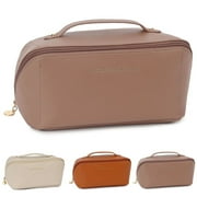 Deago Makeup Bag Large Travel Cosmetic Bag Waterproof Portable PU Leather Makeup Organizer Pouch for Women Girls (Pink)