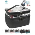 thumbnail image 1 of Deago Makeup Bags Double Layer Large Cosmetic bag Clear Travel Cosmetic Case Toiletry Bag Water-resistant for Women Girls (Black), 1 of 6