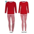 thumbnail image 1 of Deago Matching Family Christmas Pajamas Set Striped Holiday Festival Sleepwear For Men Women & Kids, 1 of 7