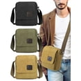 thumbnail image 1 of Deago Men Canvas Crossbody Messenger Bag Small Vintage Shoulder Bag Unisex Multi Pockets Casual Satchel Purse Handbag for Travel Hiking - Green, 1 of 10