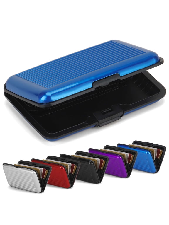 Men Women RFID Blocking Credit Card Holder Pocket Purse Case Security Wallet (Blue)