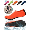 thumbnail image 1 of Deago Men Women Skin Water Barefoot Shoes Aqua Beach Socks Yoga Exercise Pool Swim Slip On Surf " XL size, Orange", 1 of 8