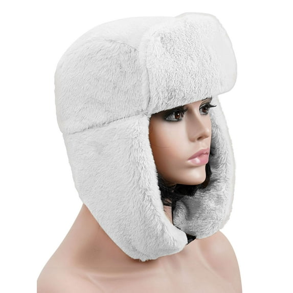 Deago Men Women Winter Warm Plush Ushanka Russian Hat Windproof Trapper Hat with Earflaps Hunting Outdoor Hat