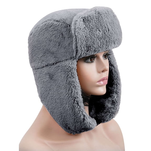 Deago Men Women Winter Warm Plush Ushanka Russian Hat Windproof Trapper Hat with Earflaps Hunting Outdoor Hat
