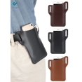 thumbnail image 1 of Deago Men's Leather Cell Phone Holster Phone Case​ Pouch Waist Bag Purse Sheath with Belt Loop (Black), 1 of 9