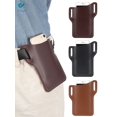 thumbnail image 1 of Deago Men's Leather Cell Phone Holster Phone Case​ Pouch Waist Bag Purse Sheath with Belt Loop (Khaki), 1 of 9
