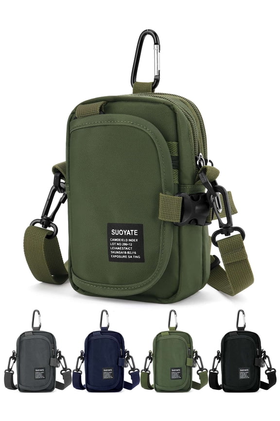 Men's Small Crossbody Bag Mini Messenger Shoulder Bag Sling Travel Bag Purse for Phone Passport (Green)