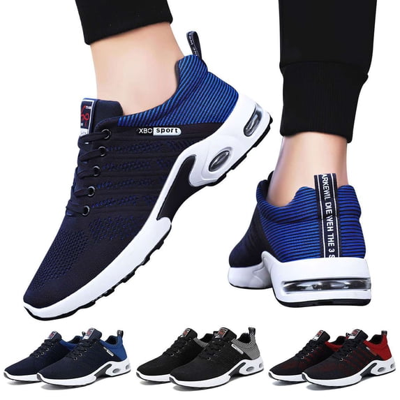 Deago Men's Walking Running Tennis Shoes Mesh Breathable Cushioned Non Slip Athletic Sports Gym Work Comfortable Sneakers