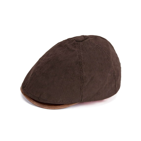 Deago Men's Womens Adjustable Corduroy Newsboy Hat Classic Flat Gatsby Cabbie Ivy Cap for Golf Driving Winter (Coffee-2)