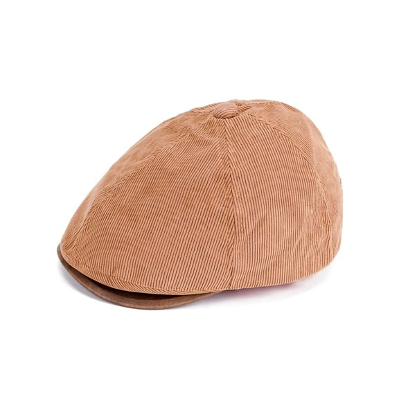 Deago Men's Womens Adjustable Corduroy Newsboy Hat Classic Flat Gatsby Cabbie Ivy Cap for Golf Driving Winter (Khaki-2）