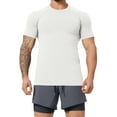 thumbnail image 1 of Deago Men's Workout Slim Fit T Shirts Short Sleeve Gym Bodybuilding Muscle Shirt Athletic Fitness Tee Tops (White, XL), 1 of 7