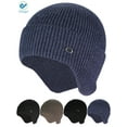 thumbnail image 1 of Deago Mens Women Winter Warm Hat Beanie Knit Earflap Hat Fleece Lined Ski Skull Cap with Ears Covers (Navy Blue), 1 of 8
