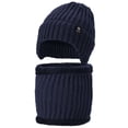 thumbnail image 1 of Deago Mens Womens Winter Beanie Hat Scarf Set Warm Knit Thick Fleece Lined Skull Cap Neck Warmer for Men Women (Navy), 1 of 8
