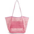 thumbnail image 1 of Deago Mesh Beach Tote Bag for Women Shoulder Handbag Causal Hobo Pool Bags for Travel Pool Vacation Cruise Essentials (Pink), 1 of 9