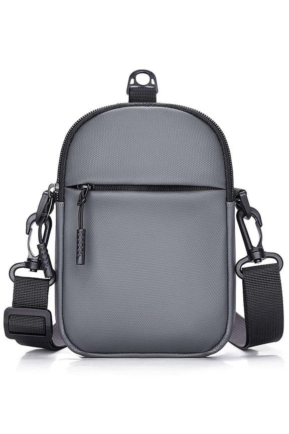 Mini Crossbody Sling Bag for Men Waterproof Adjustable Small Shoulder Messenger Bag Purse for Travel Sports (Gray)