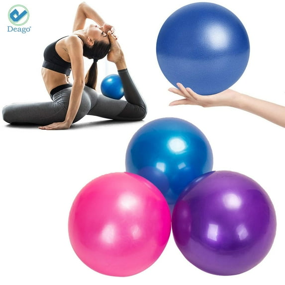 Deago Mini Exercise Ball - 10 Inch Small Bender Ball for Stability, Barre, Pilates, Yoga, Core Training and Physical Therapy (Blue)