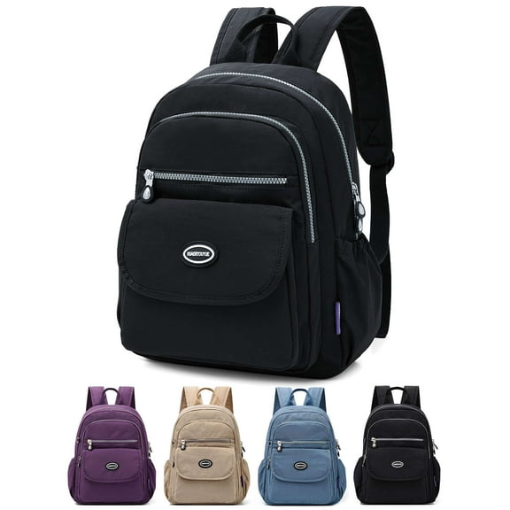 Deago Mini Nylon Backpacks for Women Men Casual Lightweight Small Waterproof Backpack Purses Travel Daypack (Black)