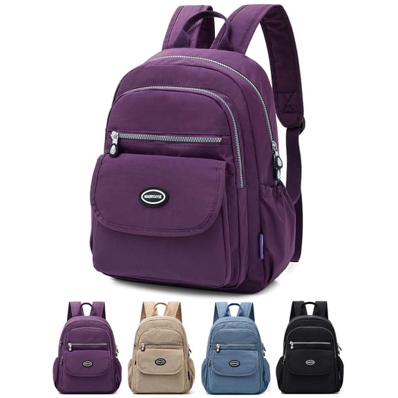 Deago Mini Nylon Backpacks for Women Men Casual Lightweight Small Waterproof Backpack Purses Travel Daypack (Purple)