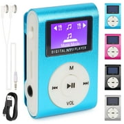 Deago Mini Portable MP3 Player with Clip Running Sport Music Player Support Micro SD Card Blue