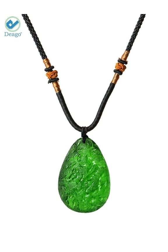Moldavite Necklace Crystal Natural Irregular Crystal Energy Stone Meteorite Czech Crystal Pendant Necklace for Women Men