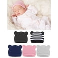 thumbnail image 1 of Deago Newborn Baby Hat Bear Ears Infant Caps Baby Boy Girl Toddler Hats Infant Beanie Caps for 0-6 Months (Gray), 1 of 9