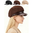 thumbnail image 1 of Deago Newsboy Hats for Women Men Winter Warm Visor Pageboy Cabbie Beret Cap 8 Panels Vintage Baker Hat (Coffee), 1 of 8