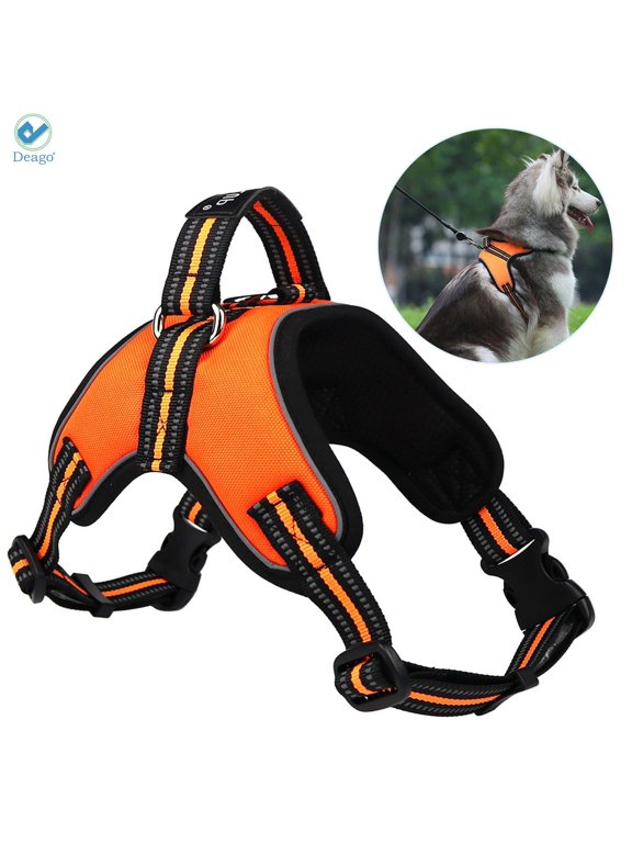 No Pull Dog Harness Reflective Adjustable Outdoor Pet Collars Harness Easy Control Handle for Small Medium Large Dogs