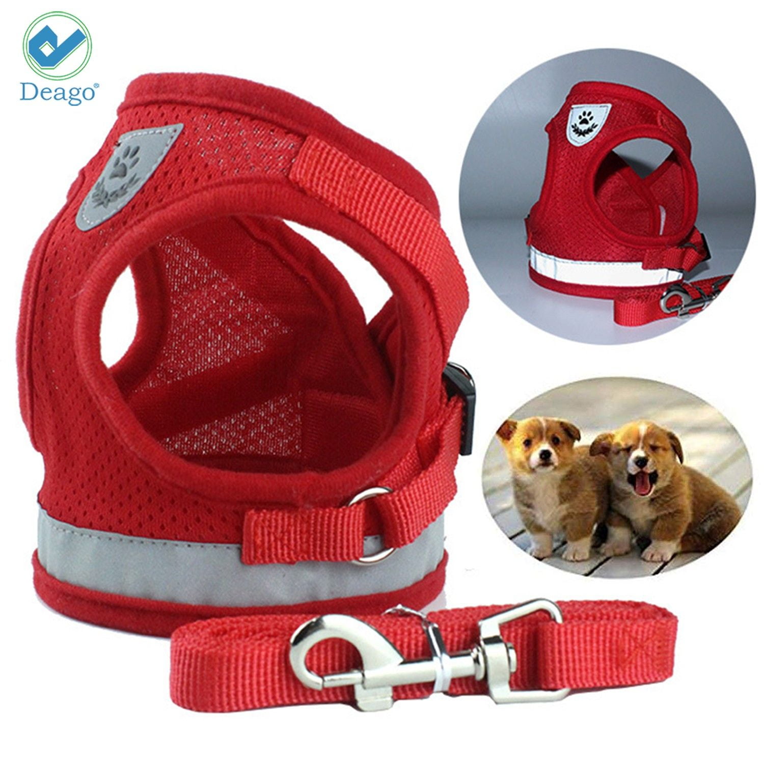 Deago No Pull Dog Pet Harness Reflective Adjustable No Choke Easy ...